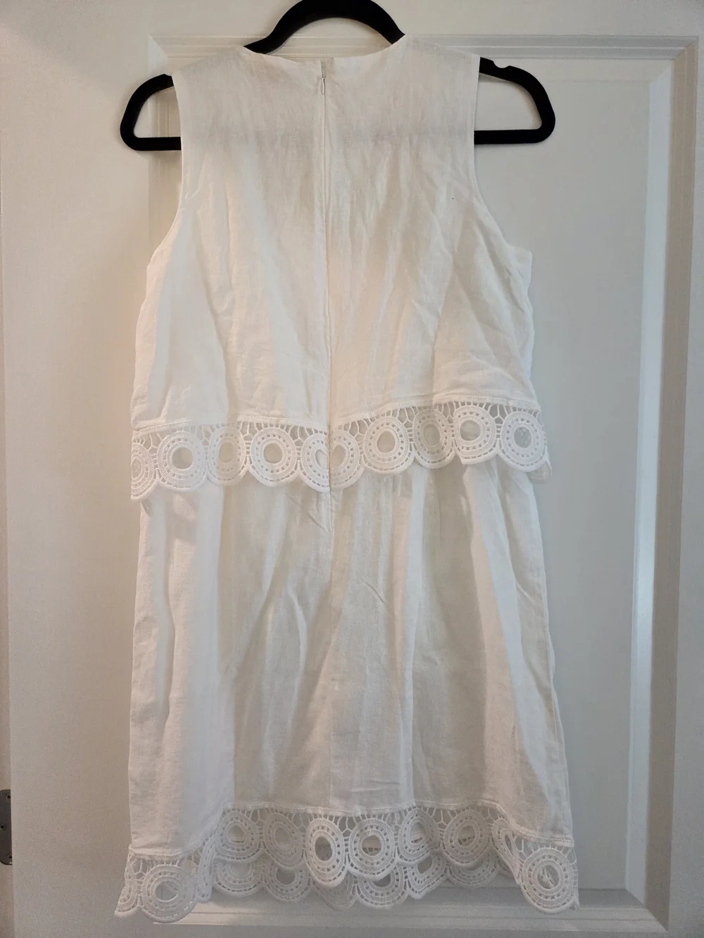Michael Michael Kors White Linen Blend Crochet Trim Dress Size Small NWT
